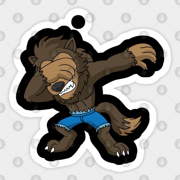 Halloween Dabbing Werewolf Sticker by E